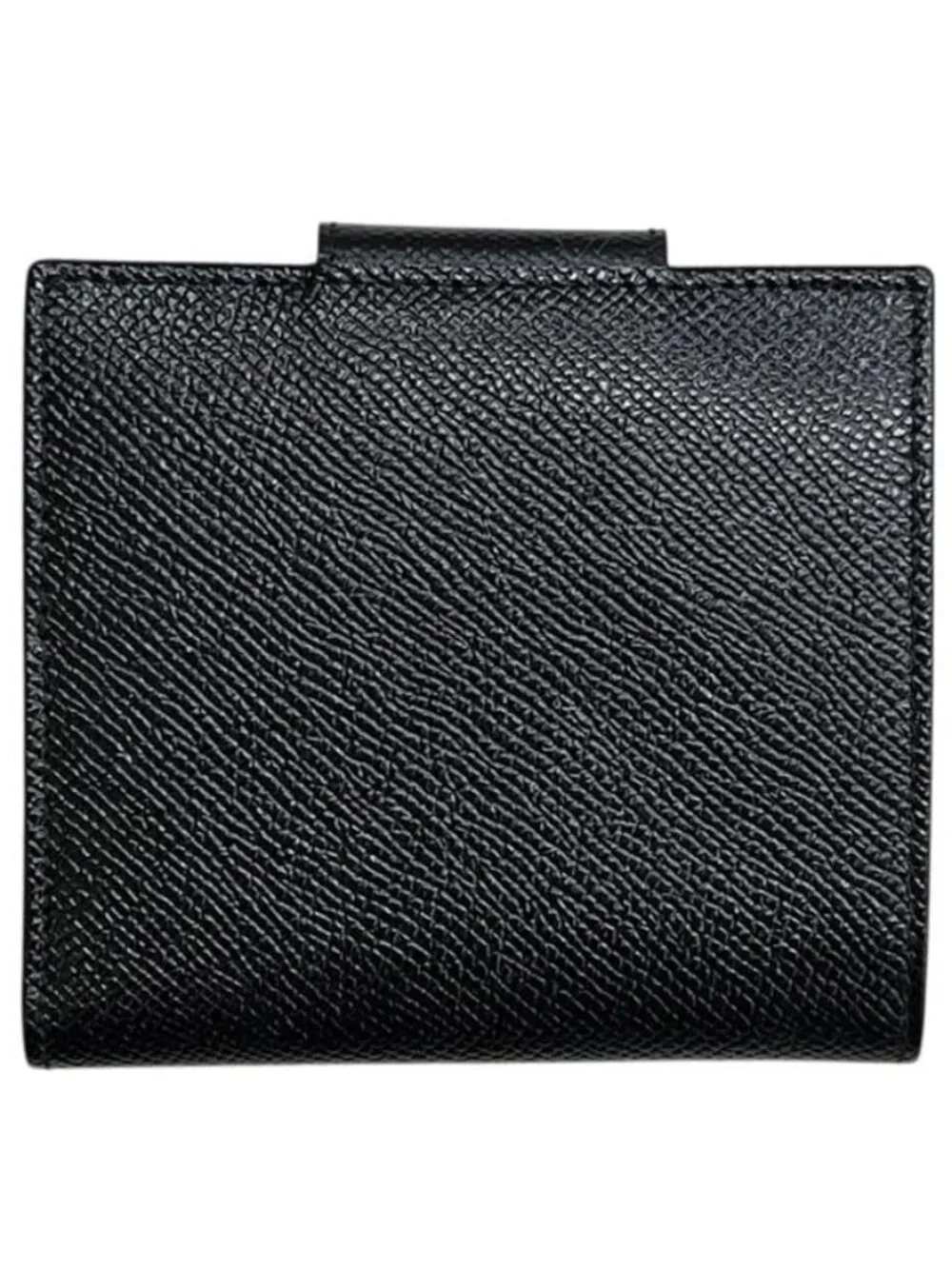 Bvlgari Bifold Wallet Black Gray Leather Hook Mini Compact